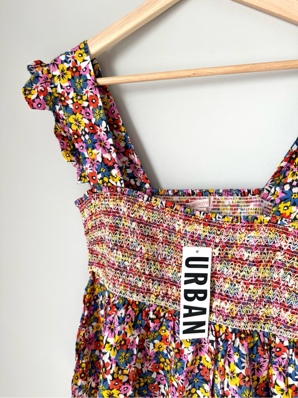 NWT Urban Outfitters Charlotte Smocked Ruffled Floral Babydoll Top - Picture 2 of 4